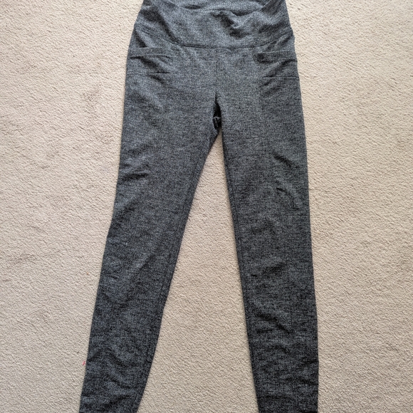 Athleta Charcoal Color Herringbone Leggings With Pockets Size Medium - Picture 4 of 4